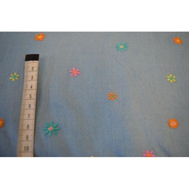 Denim Embroidery, Dusty blue