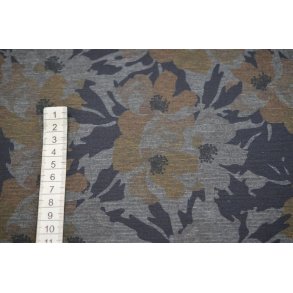 Polyester/viscose jersey  m/blomster