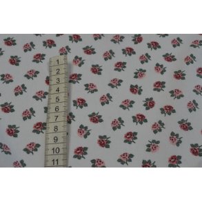 �kotex bomuld/poplin, Hvid m/sm� blomster