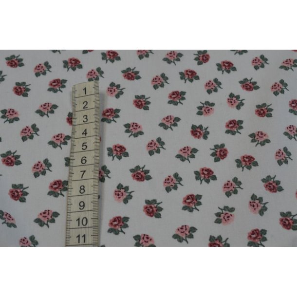 �kotex bomuld/poplin, Hvid m/sm� blomster