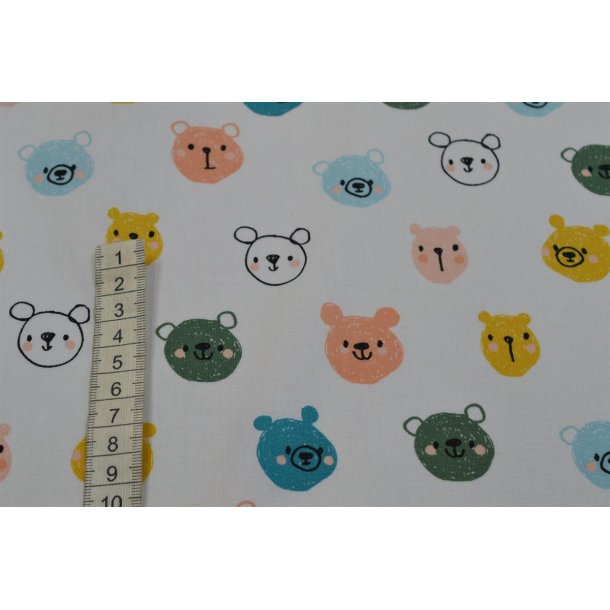 �kotex bomuld/poplin Hvid m/Dyrehoveder