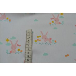 �kotex bomuld/poplin Hvid m/Kanin