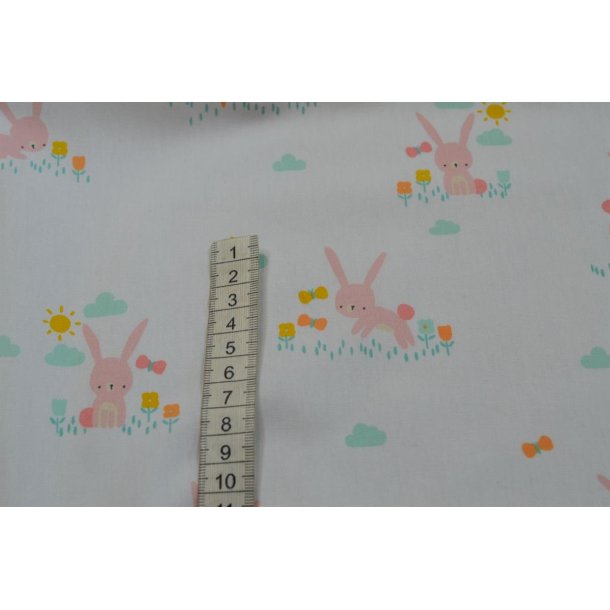 �kotex bomuld/poplin Hvid m/Kanin