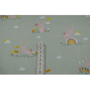 �kotex bomuld/poplin Lysgr�n m/Kanin