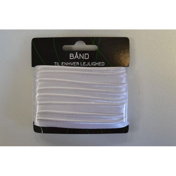 Pipingb�nd viscose satin Hvid