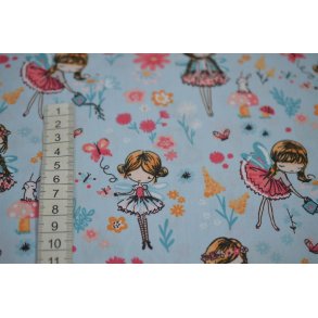 Bomuld/poplin Lysebl� m/sm� piger