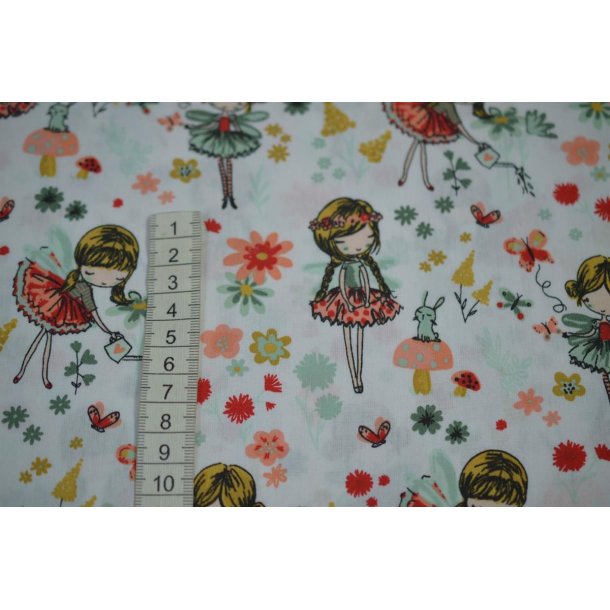 Bomuld/poplin  Hvid m/sm� piger