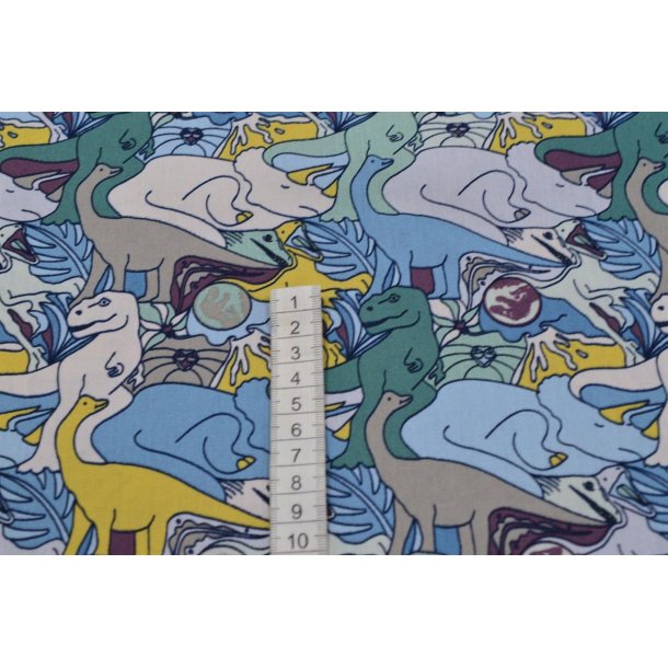 Bomuld/poplin m/Dinosaur