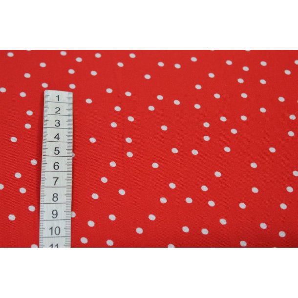 R�d viscose m/hvide prikker