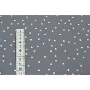 Gr� viscose m/hvide prikker