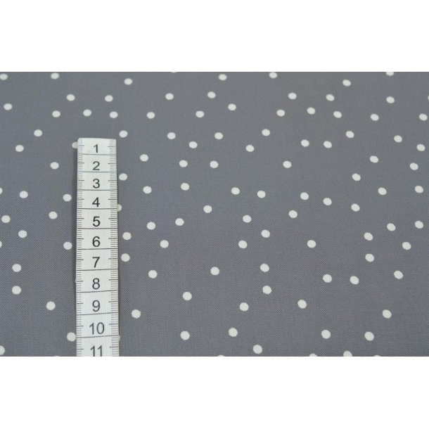 Gr� viscose m/hvide prikker