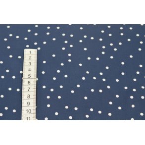 Marinebl� viscose m/hvide prikker