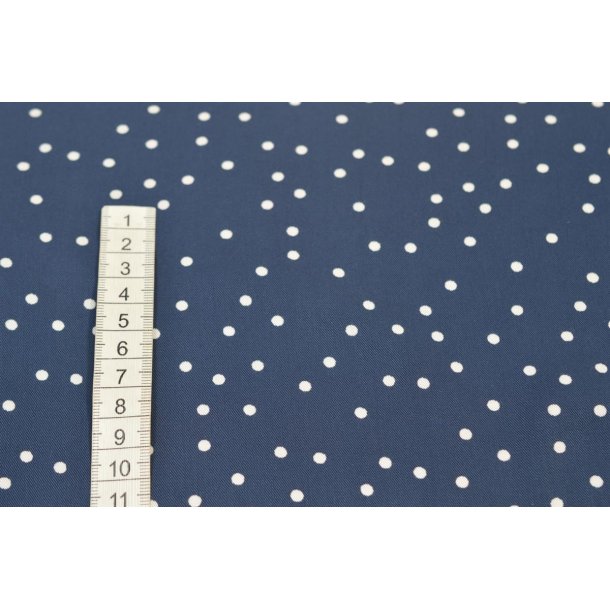 Marinebl� viscose m/hvide prikker