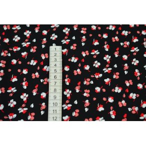 Sort viscose m/sm� blomster