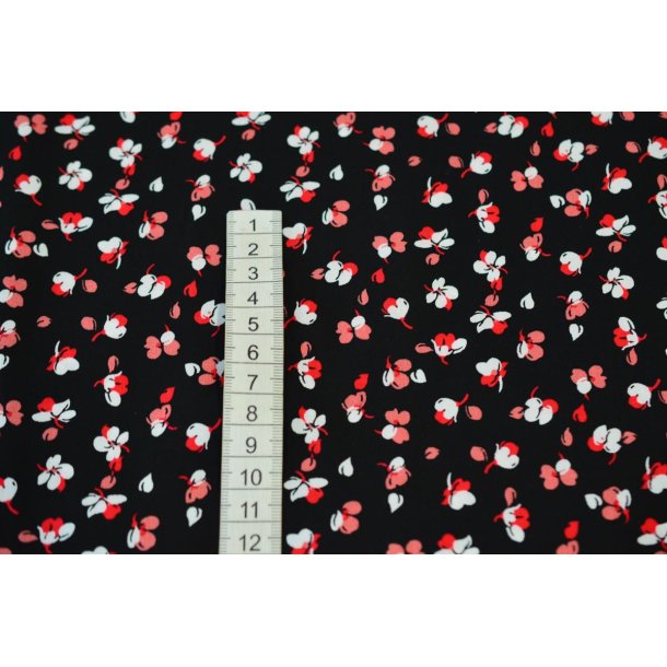 Sort viscose m/sm� blomster