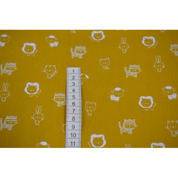 Bomuld/poplin Karry m/Dyrehoveder