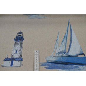 Halv panama m/Skibe og Fyrt�rn