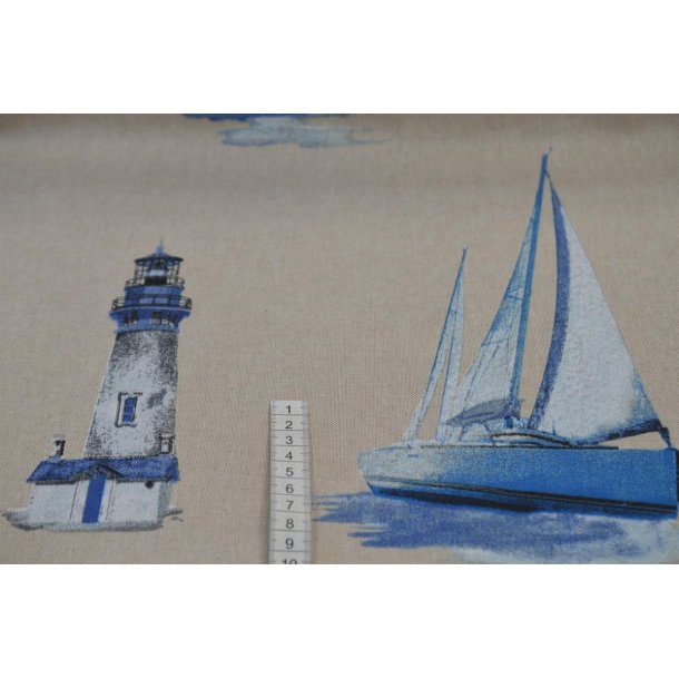 Halv panama m/Skibe og Fyrt�rn