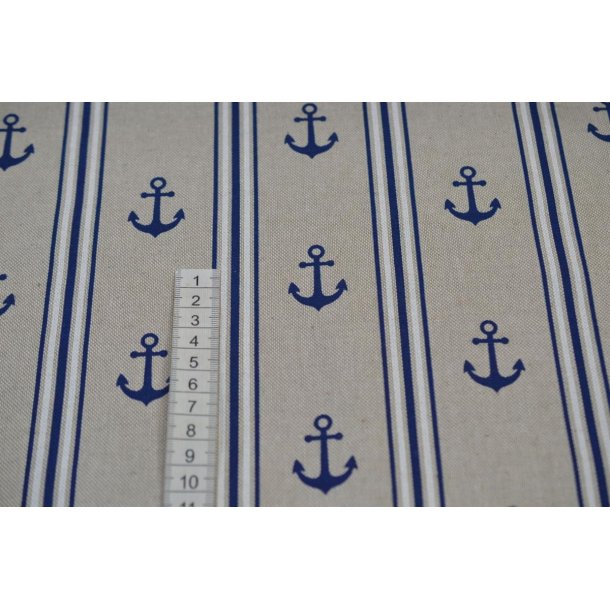 Halv panama m/Anker og strib