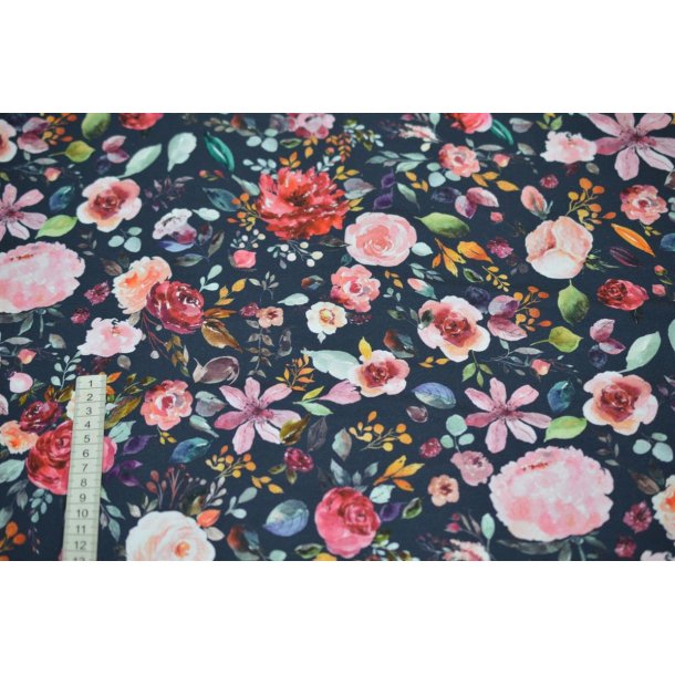 �kotex bomulds jersey m/Blomster