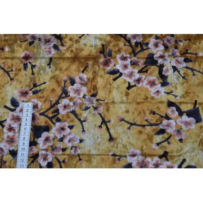 Blank velour gullig m/blomster