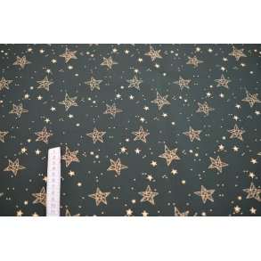 Bomuld Gr�n m/stjerner og guld