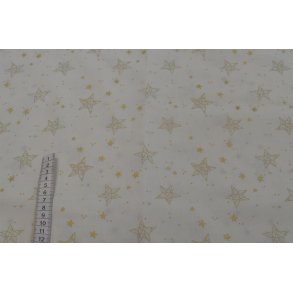 Bomuld Offwhite m/stjerner og guld