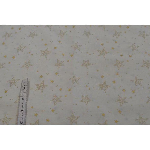 Bomuld Offwhite m/stjerner og guld
