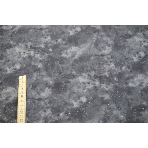 Bomuld Bl� m/s�lv glitter