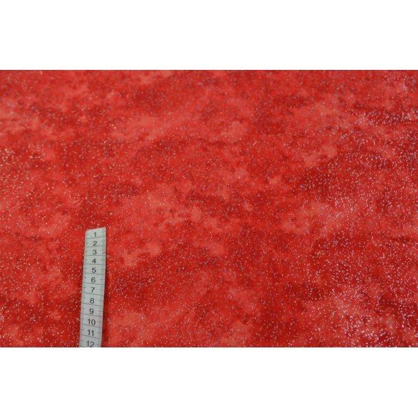 Bomuld r�d m/s�lv glitter