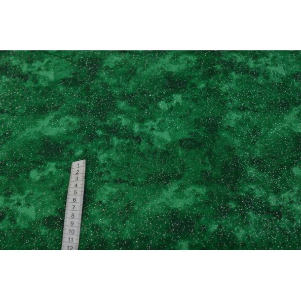 Bomuld Gr�n m/s�lv glitter