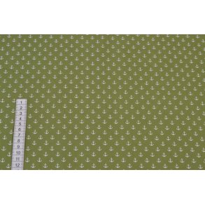 �kotex bomuld/poplin Olivengr�n m/Anker