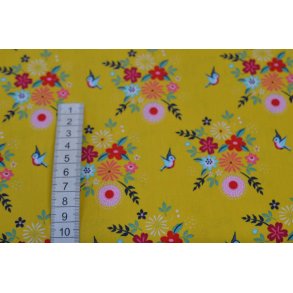 �kotex bomuld/poplin Gul m/blomster