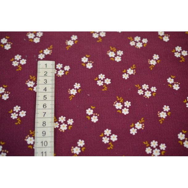 Babyfl�jl Bomuld Vinr�d m/blomster