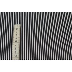 �kotex bomuld/poplin Sort/Hvid stribet