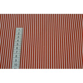 �kotex bomuld/poplin R�d og hvid stribet