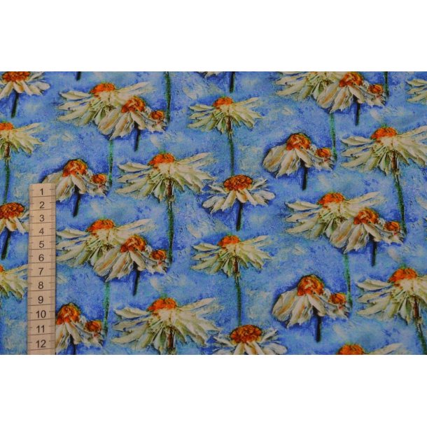 �kotex Bomulds Jersey m/blomster