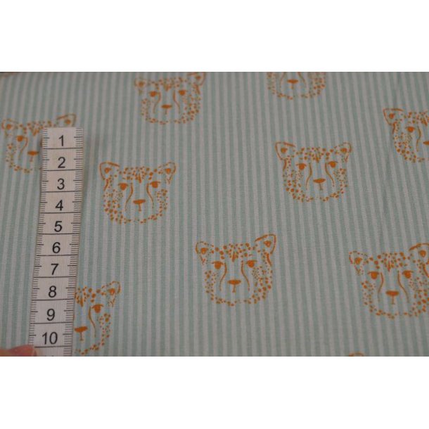 �kotex bomuld/poplin Stribet m/bj�rnehoved