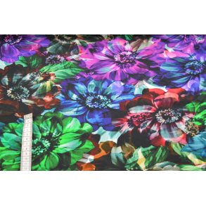 �kotex bomulds jersey m/Farverige blomster