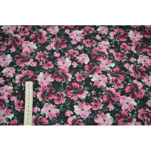 Gots French Terry Digital m/blomster