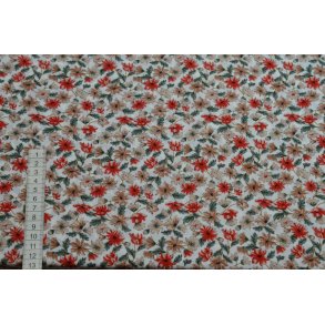 �kotex Viscose Radiance R�hvid m/blomster