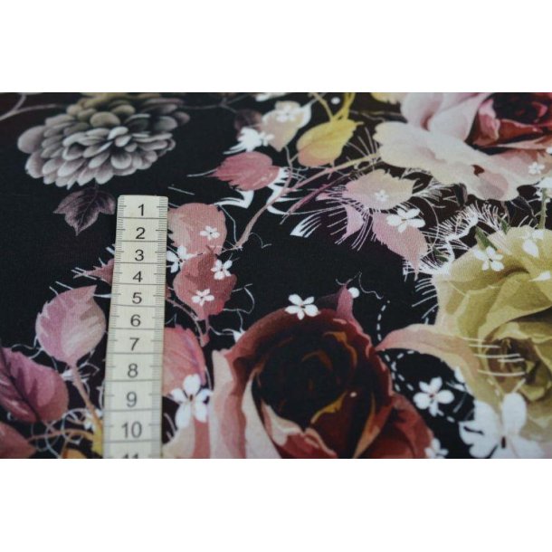 Viscose jersey  m/blomster