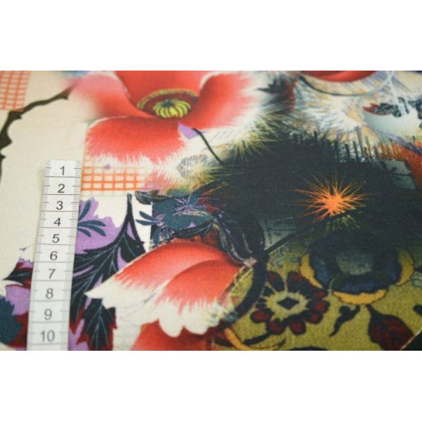 Viscose jersey m/blomster