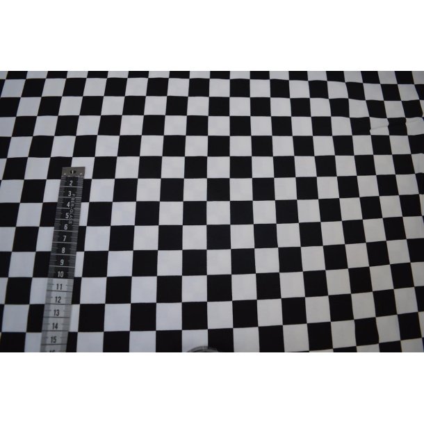 �kotex bomulds jersey, Sort/hvid ternet