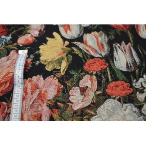 Gobelin Sort m/blomster
