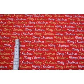 Julestof, Merry Christmas R�d/guld-s�lv