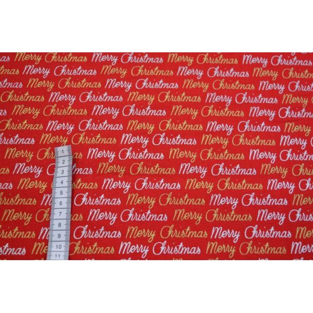 Julestof, Merry Christmas R�d/guld-s�lv