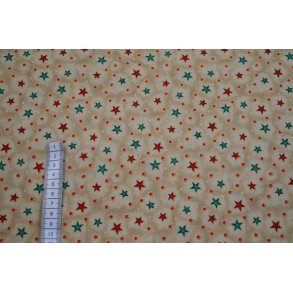 Julestof, Stjerner Beige/guld