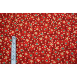 Julestof Stjerner R�d/guld