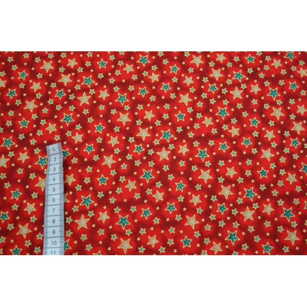 Julestof Stjerner R�d/guld